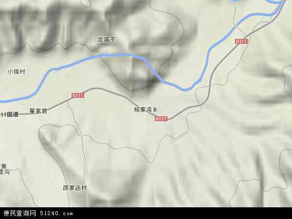 杨家湾乡地形图 - 杨家湾乡地形图高清版 - 2024年杨家湾乡地形图