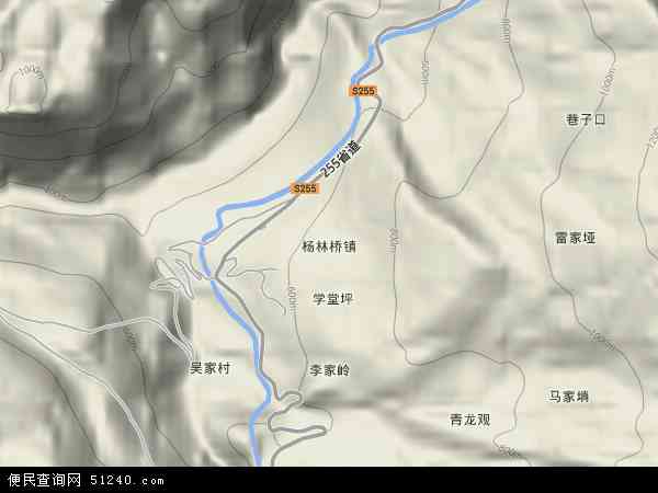 杨林桥镇地形图 - 杨林桥镇地形图高清版 - 2024年杨林桥镇地形图