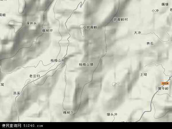 杨梅山镇地形图 - 杨梅山镇地形图高清版 - 2024年杨梅山镇地形图