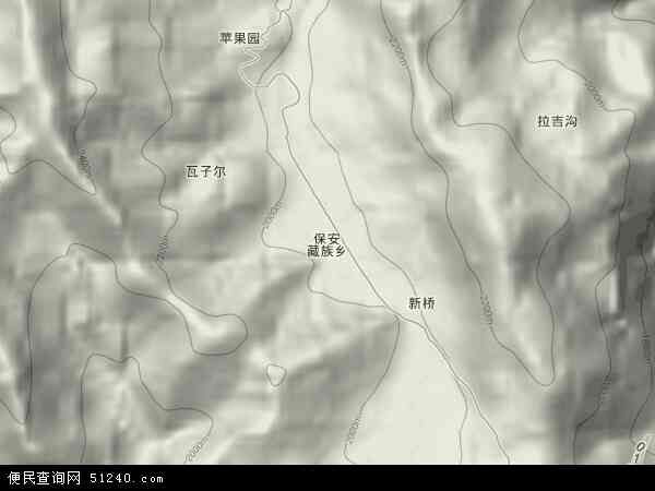 保安藏族乡地形图 - 保安藏族乡地形图高清版 - 2024年保安藏族乡地形图