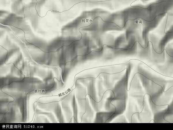 巴扎藏族乡地形图 - 巴扎藏族乡地形图高清版 - 2024年巴扎藏族乡地形图