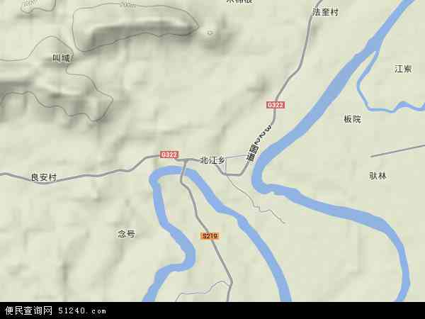 北江乡地形图 - 北江乡地形图高清版 - 2024年北江乡地形图