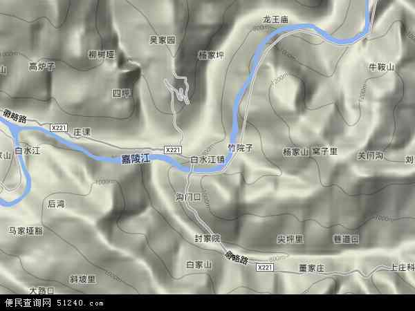 白水江镇地形图 - 白水江镇地形图高清版 - 2024年白水江镇地形图