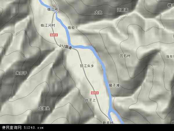 甘江头乡地形图 - 甘江头乡地形图高清版 - 2024年甘江头乡地形图