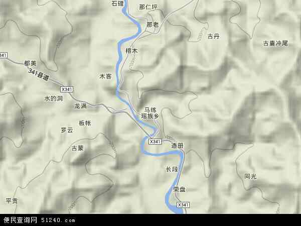 马练瑶族乡地形图 - 马练瑶族乡地形图高清版 - 2024年马练瑶族乡地形图