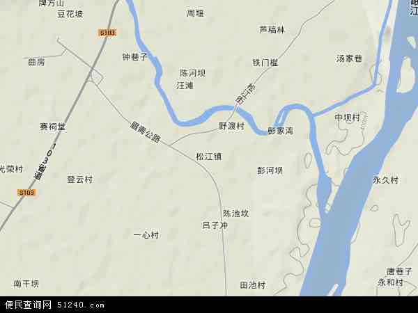 松江镇地形图 - 松江镇地形图高清版 - 2024年松江镇地形图