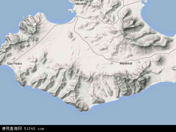 圣维森特岛地形图 - 圣维森特岛地形图高清版 - 2024年圣维森特岛地形图