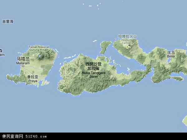 西努沙登加拉地形图 - 西努沙登加拉地形图高清版 - 2024年西努沙登加拉地形图