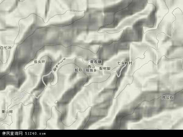 西山瑶族乡地形图 - 西山瑶族乡地形图高清版 - 2024年西山瑶族乡地形图
