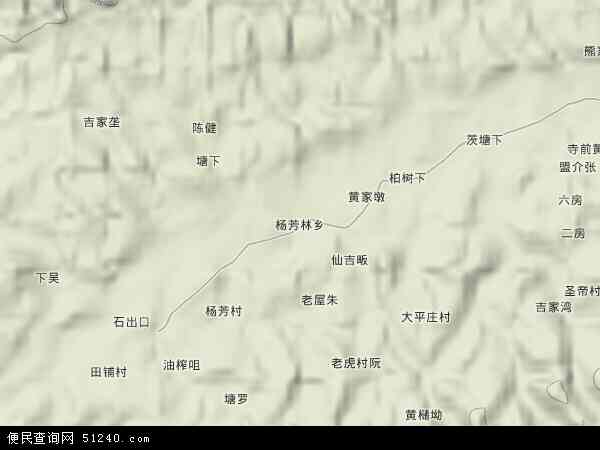 杨芳林乡地形图 - 杨芳林乡地形图高清版 - 2024年杨芳林乡地形图