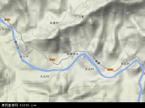 杨家桥乡地形图 - 杨家桥乡地形图高清版 - 2024年杨家桥乡地形图