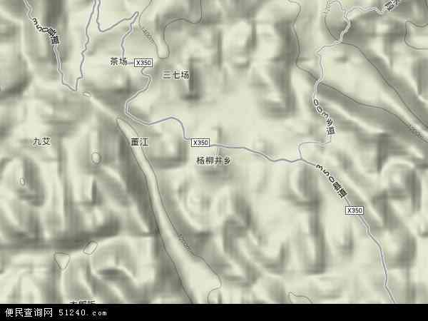 杨柳井乡地形图 - 杨柳井乡地形图高清版 - 2024年杨柳井乡地形图