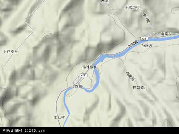 珍珠泉乡地形图 - 珍珠泉乡地形图高清版 - 2024年珍珠泉乡地形图