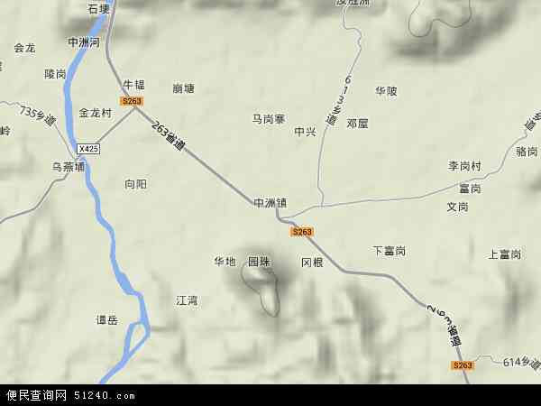中洲镇地形图 - 中洲镇地形图高清版 - 2024年中洲镇地形图