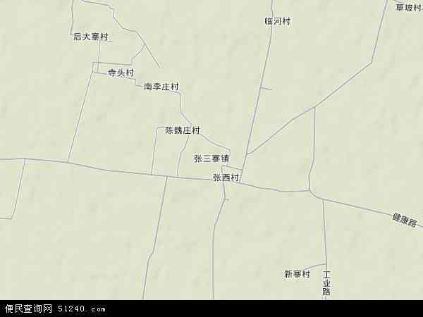 张三寨镇地形图 - 张三寨镇地形图高清版 - 2024年张三寨镇地形图
