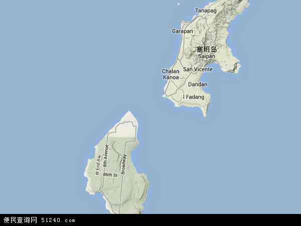 北马里亚纳群岛地形图 - 北马里亚纳群岛地形图高清版 - 2022年北马里亚纳群岛地形图