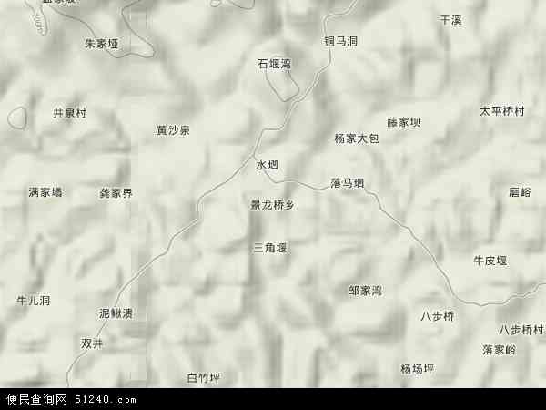 景龙桥乡地形图 - 景龙桥乡地形图高清版 - 2024年景龙桥乡地形图