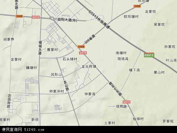 龙光桥镇地形图 - 龙光桥镇地形图高清版 - 2024年龙光桥镇地形图