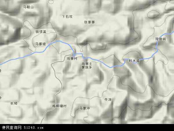 尚寨乡地形图 - 尚寨乡地形图高清版 - 2024年尚寨乡地形图