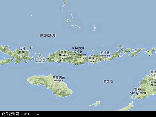 东努沙登加拉地形图 - 东努沙登加拉地形图高清版 - 2024年东努沙登加拉地形图