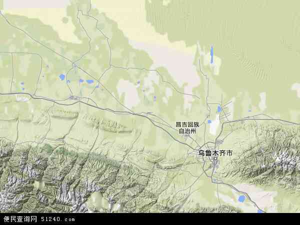 呼图壁种牛场地形图 - 呼图壁种牛场地形图高清版 - 2024年呼图壁种牛场地形图