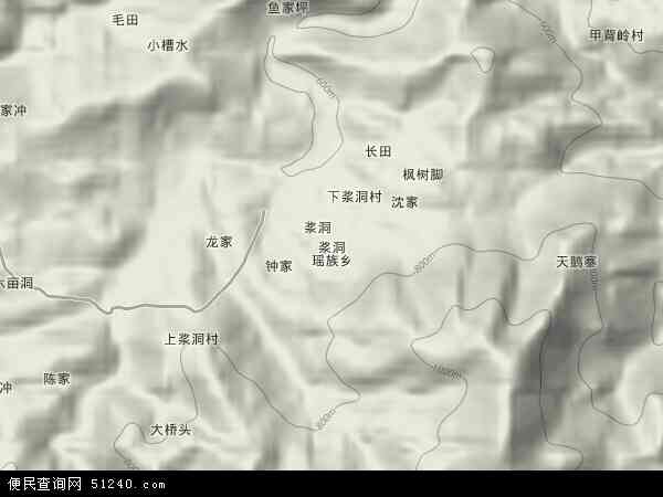 浆洞瑶族乡地形图 - 浆洞瑶族乡地形图高清版 - 2024年浆洞瑶族乡地形图