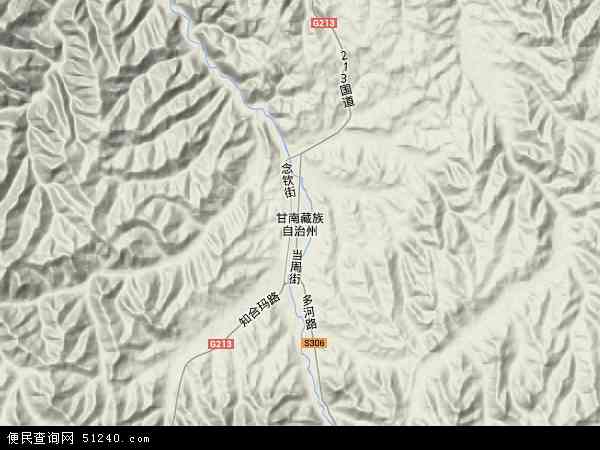 甘南藏族自治州地形图 - 甘南藏族自治州地形图高清版 - 2024年甘南藏族自治州地形图