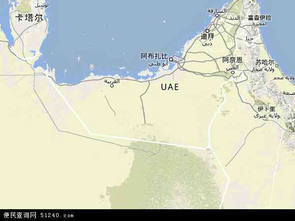 阿拉伯联合酋长国地形图 - 阿拉伯联合酋长国地形图高清版 - 2022年阿拉伯联合酋长国地形图