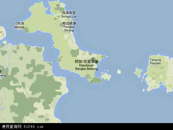 邦加－勿里洞群岛地形图 - 邦加－勿里洞群岛地形图高清版 - 2024年邦加－勿里洞群岛地形图