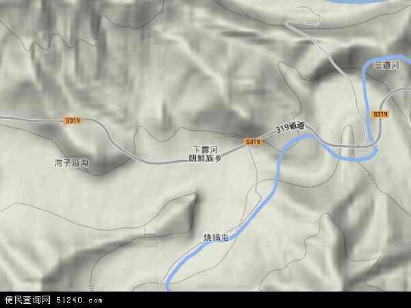 下露河朝鲜族乡地形图 - 下露河朝鲜族乡地形图高清版 - 2024年下露河朝鲜族乡地形图