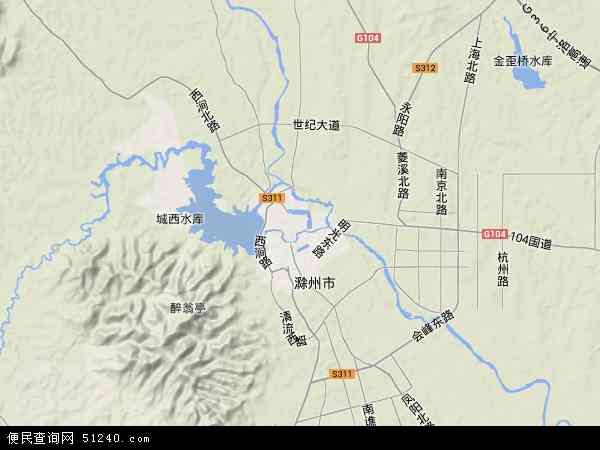 凤凰街道办事处（滁州市开发区）地形图 - 凤凰街道办事处（滁州市开发区）地形图高清版 - 2024年凤凰街道办事处（滁州市开发区）地形图