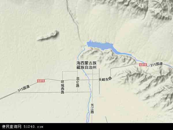 海西蒙古族藏族自治州地形图 - 海西蒙古族藏族自治州地形图高清版 - 2022年海西蒙古族藏族自治州地形图