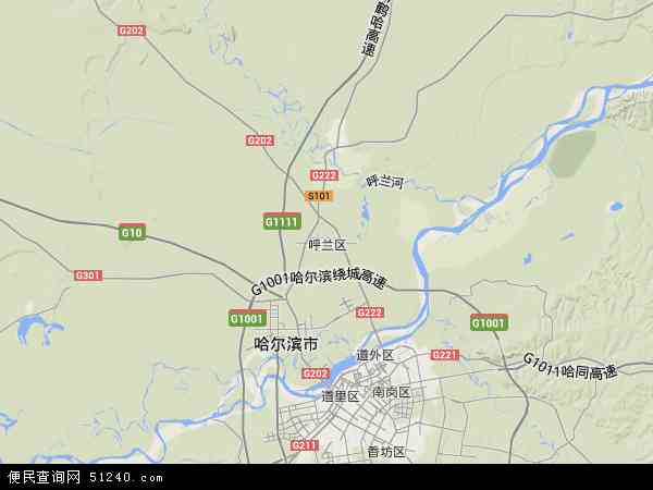 黑龙江呼兰县地图图片