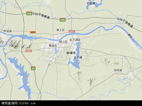 蚌埠市地形图 - 蚌埠市地形图高清版 - 2024年蚌埠市地形图
