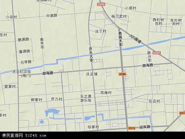中国山东省德州市庆云县渤海路地图(卫星地图)