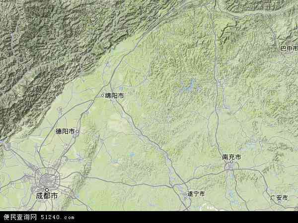 涪江地形图 - 涪江地形图高清版 - 2024年涪江地形图