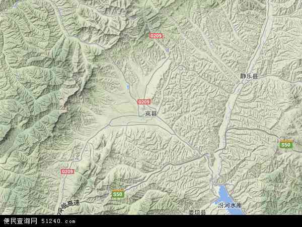 岚县地形图 - 岚县地形图高清版 - 2024年岚县地形图