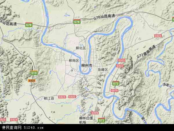 柳州市地形图 - 柳州市地形图高清版 - 2024年柳州市地形图