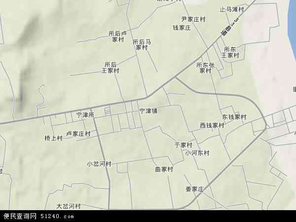 宁津地形图 