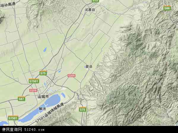 夏县地形图 - 夏县地形图高清版 - 2024年夏县地形图