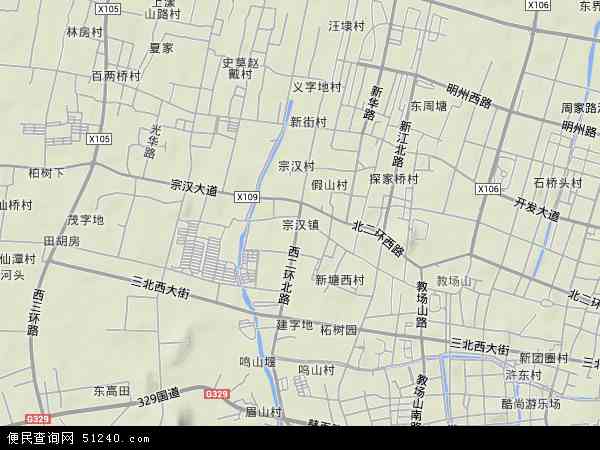 宗汉地形图 - 宗汉地形图高清版 - 2024年宗汉地形图