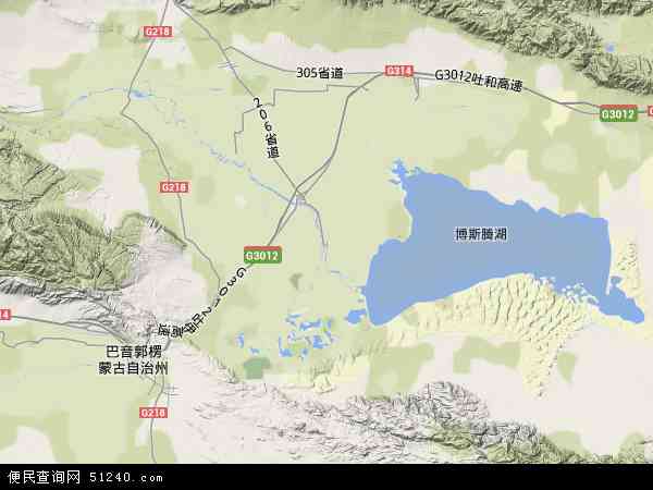 博湖县地形图 - 博湖县地形图高清版 - 2024年博湖县地形图