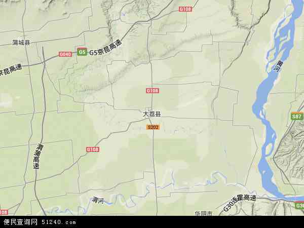 大荔县卫星地图图片