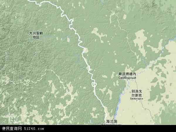 呼玛县地形图 - 呼玛县地形图高清版 - 2024年呼玛县地形图