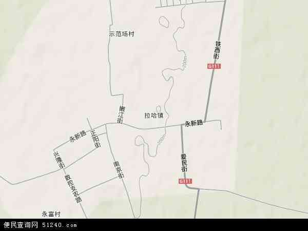 拉哈镇地形图 - 拉哈镇地形图高清版 - 2024年拉哈镇地形图