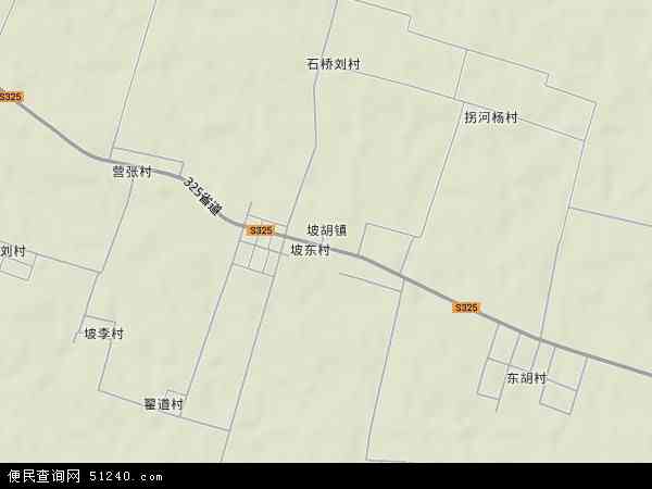 坡胡镇地形图 - 坡胡镇地形图高清版 - 2024年坡胡镇地形图