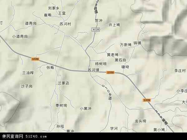 苏河镇地形图 - 苏河镇地形图高清版 - 2024年苏河镇地形图