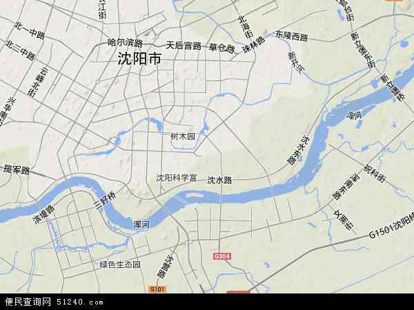 沈河区地形图 - 沈河区地形图高清版 - 2024年沈河区地形图