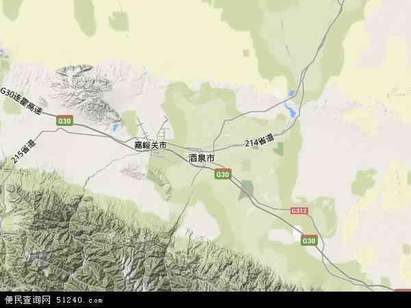 肃州区地形图 - 肃州区地形图高清版 - 2024年肃州区地形图