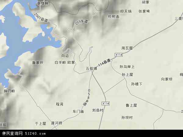 五祖镇地形图 - 五祖镇地形图高清版 - 2026年五祖镇地形图